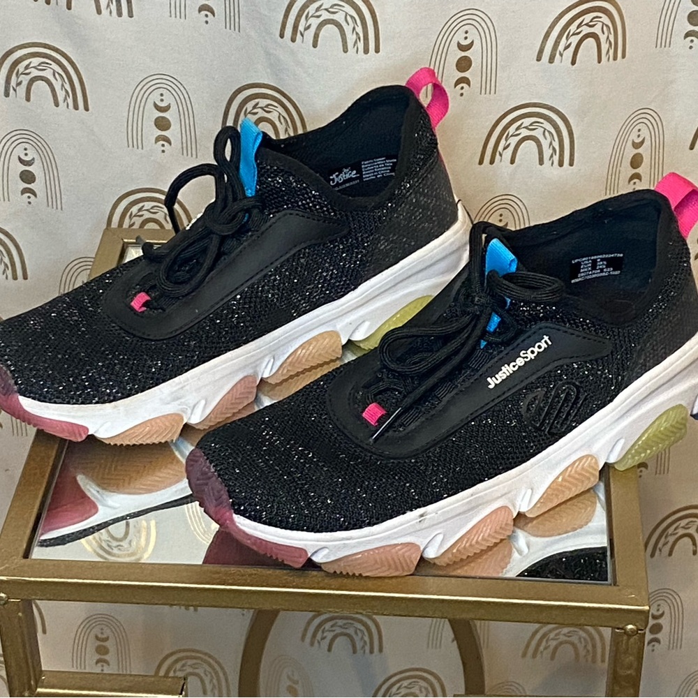 Justice Black and Pink Sneakers